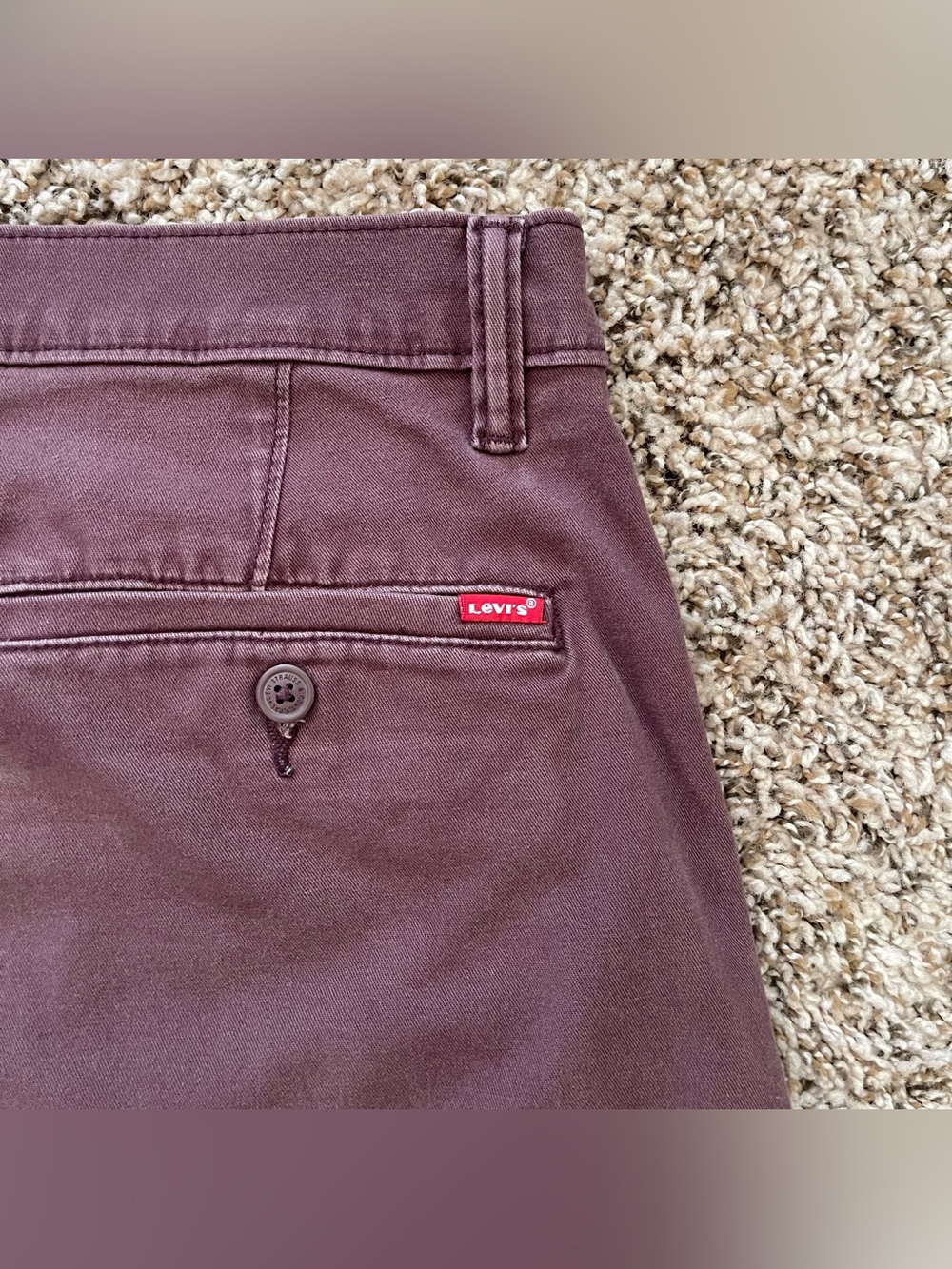 Levi's XX Chino Standard Taper Burgundy Pants Men's Size W34 L30 Trousers - Picture 9 of 15